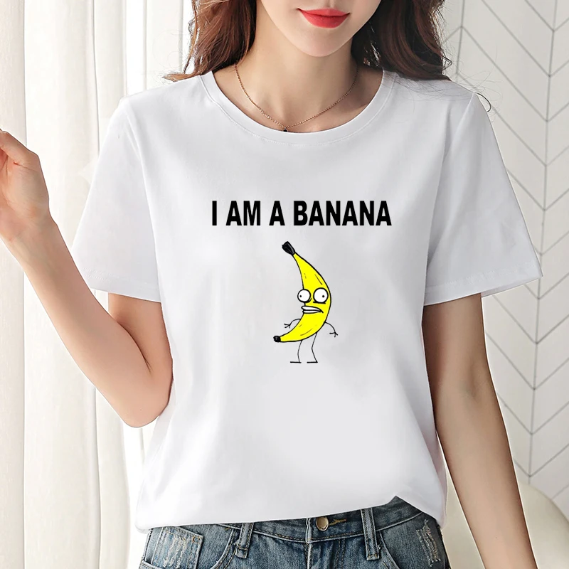 

Женская футболка Humor I Am A Banana, Повседневная футболка из футболка "Манга" хлопка с принтом в виде банана