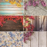 vinyl custom photography backdrops prop flower and wooden planks theme photography background 0095
