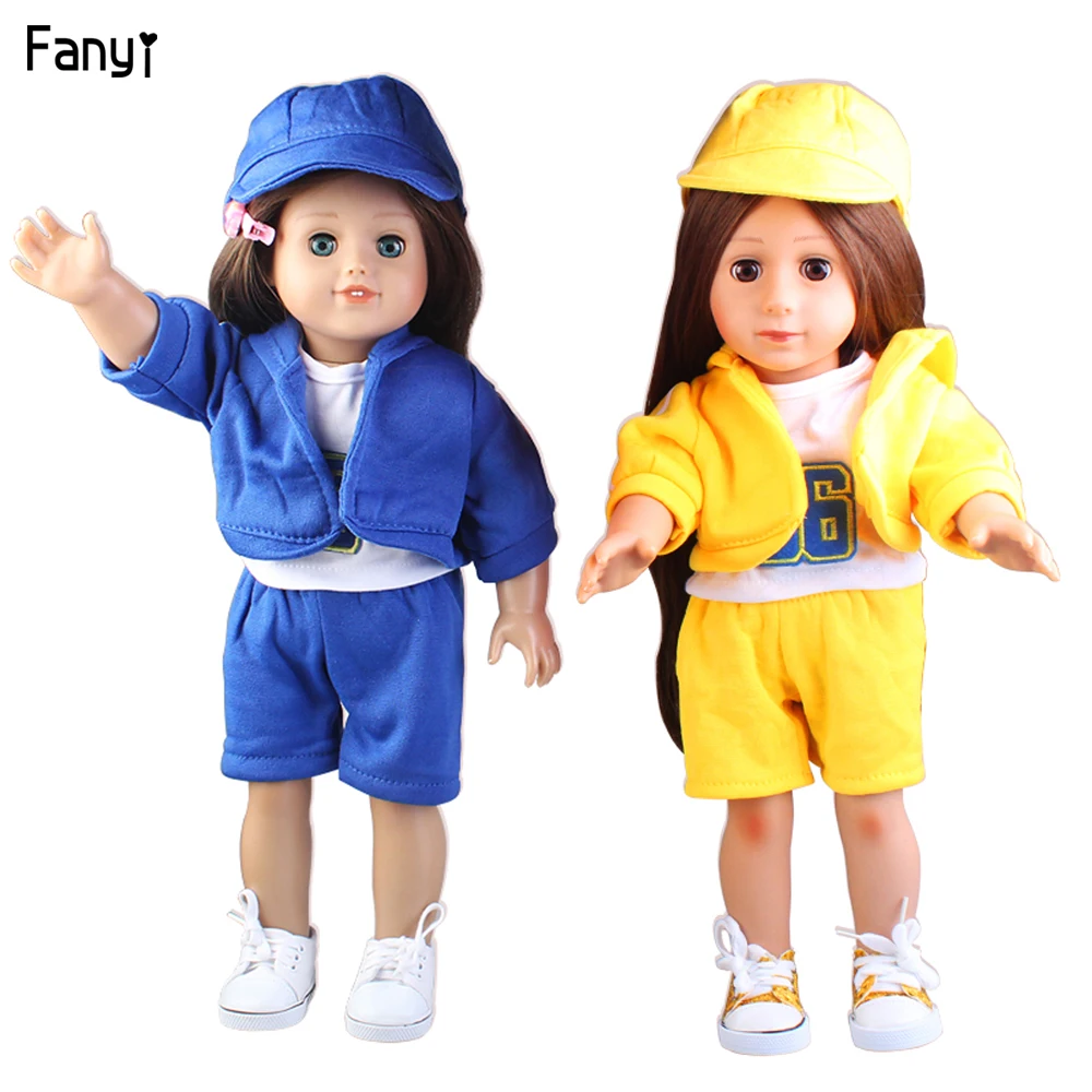 Born Baby Doll Одежда Подходит для 18 дюймов 40-43 см розовый и голубой цвет спортивная