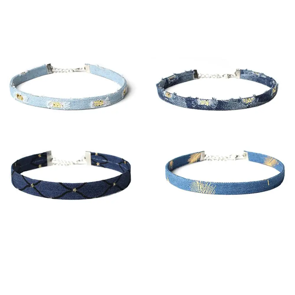 Джинсовое ожерелье кольцевые цепи Комбинации Уникальный Панк Стильный чокер