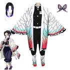 аниме клинок рассекающи демон косплей хаори кимоно demon slayer kimono шинобу кочо косплей Kochou Shinobu Костюмы для косплея кимоно женское истребитель демонов хэллоуин Экзотические костюмы школьная форма одежда для