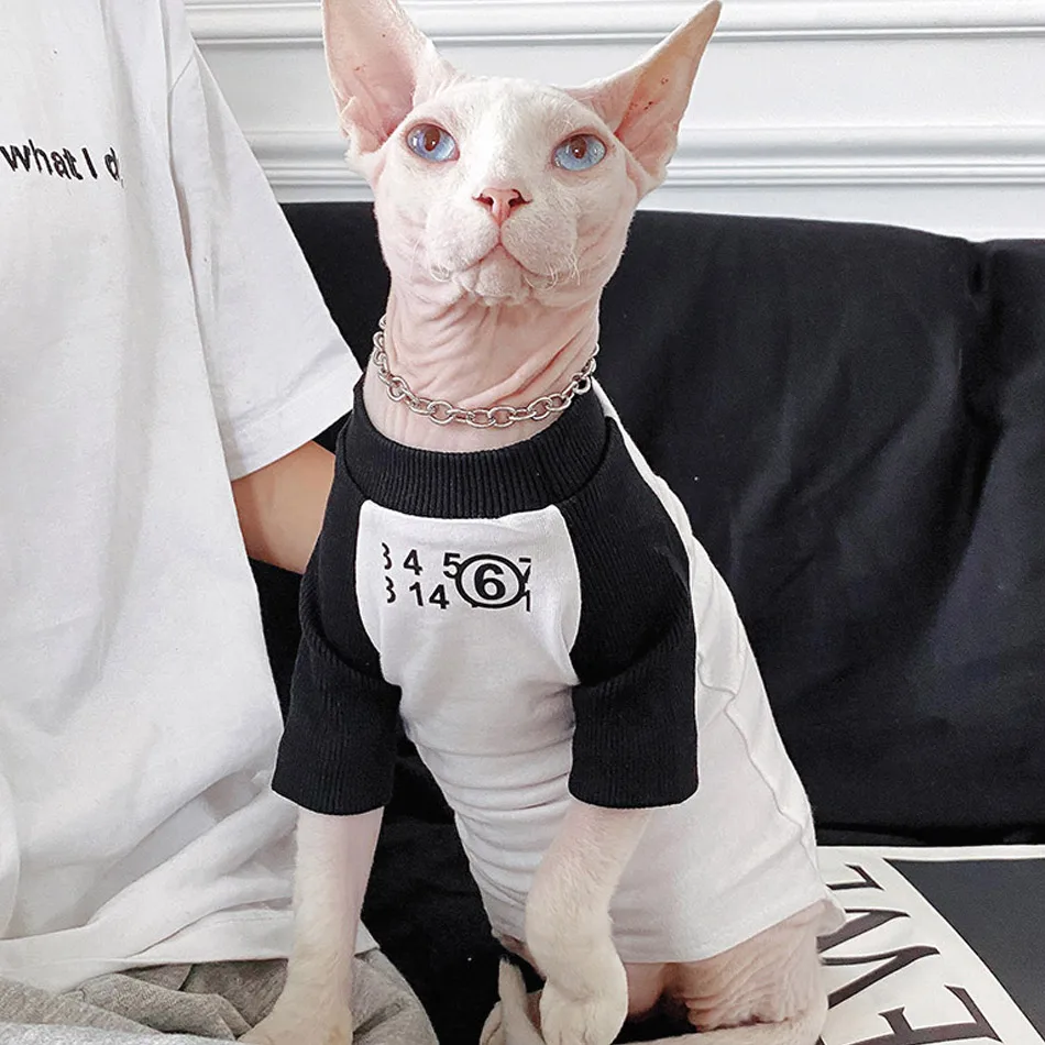 

Print Letter Sphynx Cat Clothes Fashion T Shirt Sphinx Cat Clothing Soft Comfort Clothes For Sphints Tee Overall