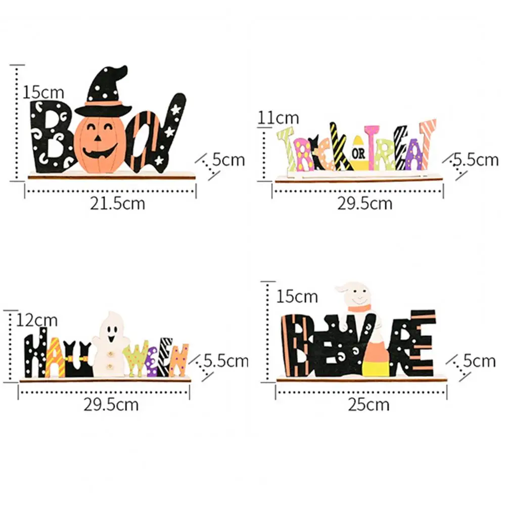

Pumpkin Ornaments Ghost Pattern Letters Craft Multi-color Wooden Craft Halloween Crafts Decor for Home Decor Decoration Craft