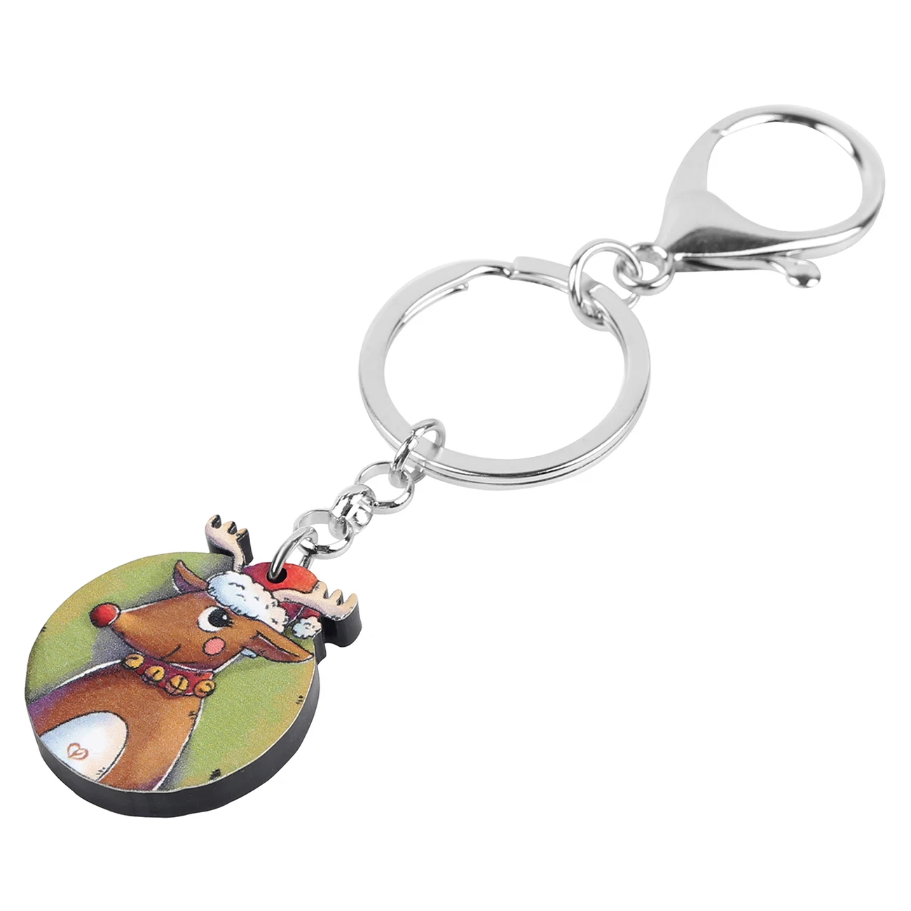 Bonsny акриловые рождественские аниме оленьи рога лося ключи цепочки Ключи Кольца