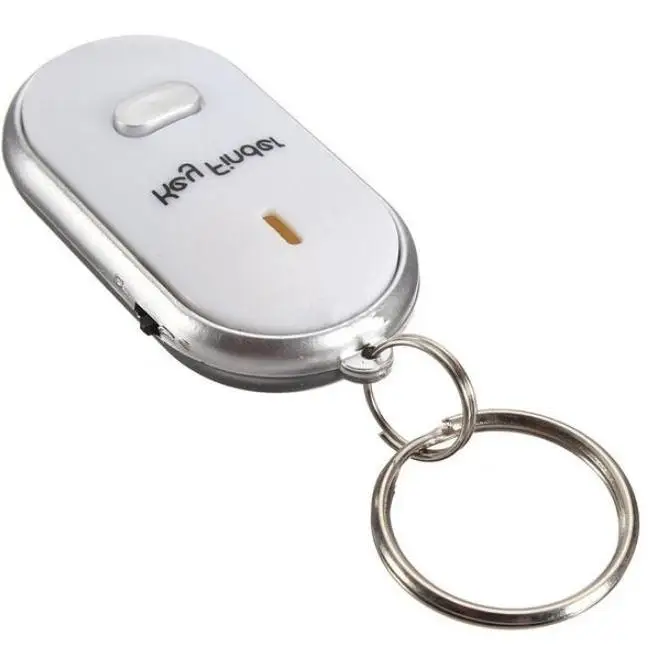 

200pcs White Led Key Finder Locator Find Lost Keys Chain Keychain Whistle Sound Control Fast Shipping Wholesale