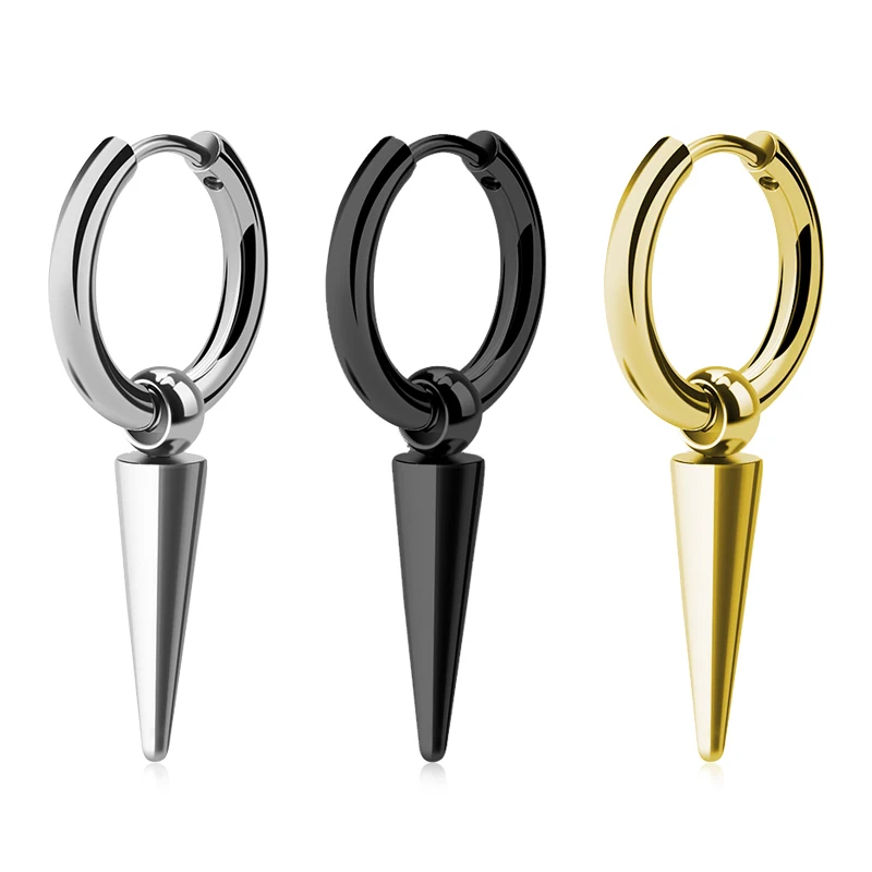 

1 Pair Personalized Spike Dangle Drop Hinged Hoop Earrings 18G Surgical Steel Cartilage Tragus Helix Percing Earring for Women