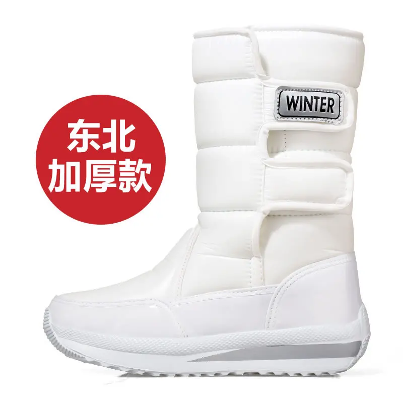 

Sansom platform boots black winter warm women white boots snow boots flats shoes women womens booties female shoes G9620
