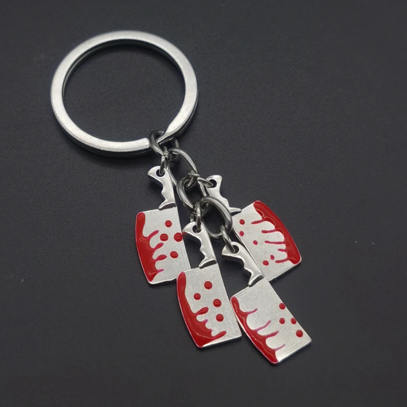 4 Кухонные красные ножи тибетского серебра брелоки-ножи Ключи от мертвых Кольцо подарка Хэллоуин Ведьма Ювелирные изделия ручной работы.