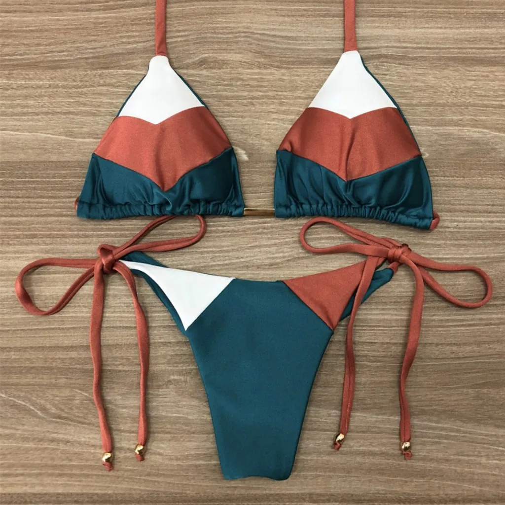 

New 2021 swimwear women Feshion Womens Sexy Bikini Set Hot Stamp Sport Swimwear Push-Up Padded bikinis 2021 mujer