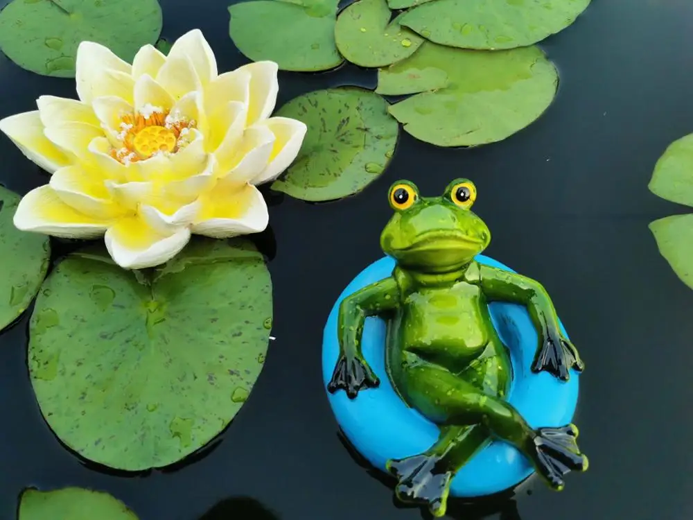 Frog Большой размер плавающая голова крокодила имитация воды голова крокодила садовая приманка или пруд художественный декор для гусиного хищника героя - Цвет: Frog
