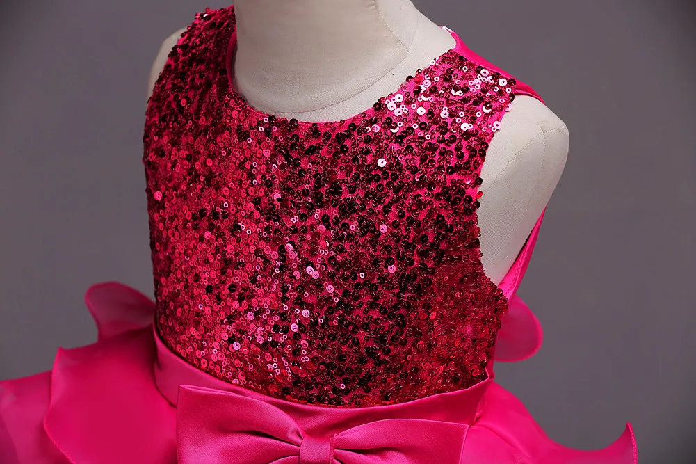 2019 Children Formal Clothes Hot Pink Turquoise Beige Lavender Red Kids Dresses Weddings Evening Pageant Gowns Girls Party Wear | Детская