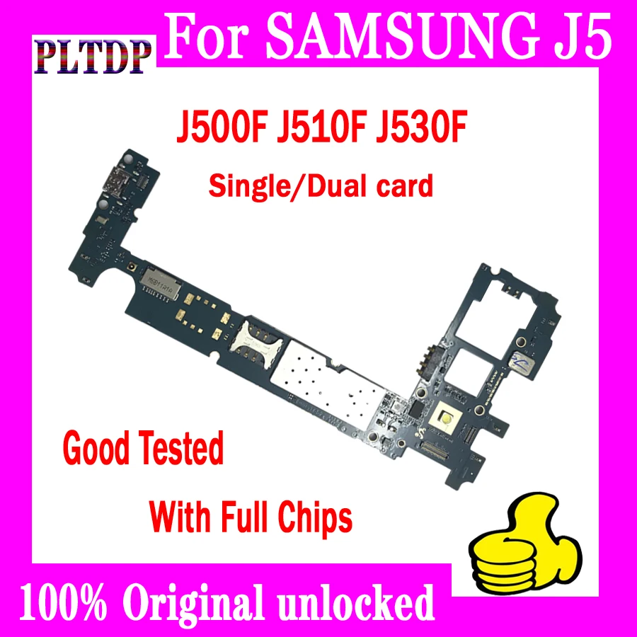 100% оригинал для Samsung Galaxy J5 J500F J510F J530F материнская плата с заводской разблокировкой