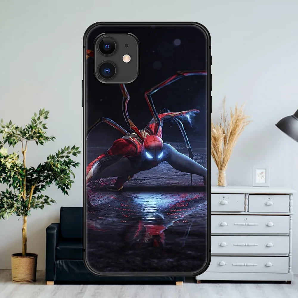 

Superhero Spidermans Tom Holland Phone Case For iPhone 4 4s 5 5S SE 5C 6 6S 7 8 Plus X XS XR 11 12 Mini Pro Max 2020 black