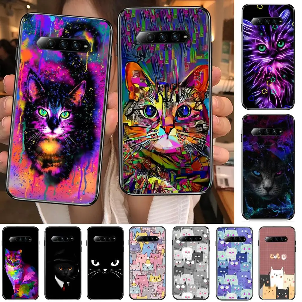 

cute cartoon cat Phone Case For xiaomi redmi Black Shark 4 Pro 2 3 3s Cases Helo Black Cover Silicone Back Prett mini cover fund