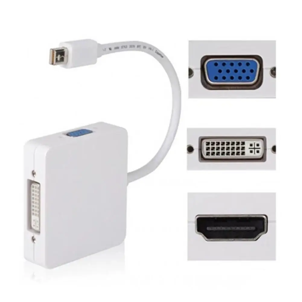 3 в 1 Конверсионный кабель мини многофункциональный портативный DP к HDMI VGA адаптер