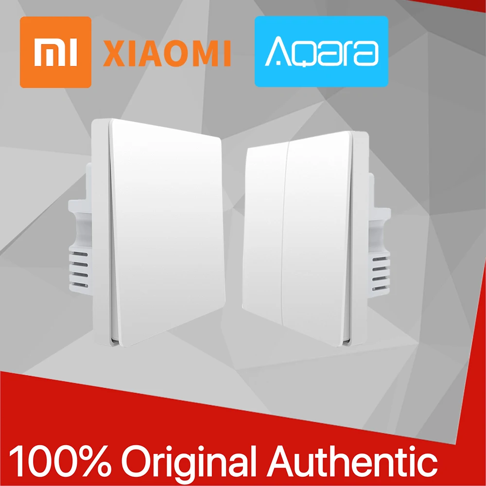 Умный Домашний Светильник Xiaomi Aqara Mijia с одним пожарным проводом ZigBee, беспроводной ключ, настенный выключатель через приложение для смартфона