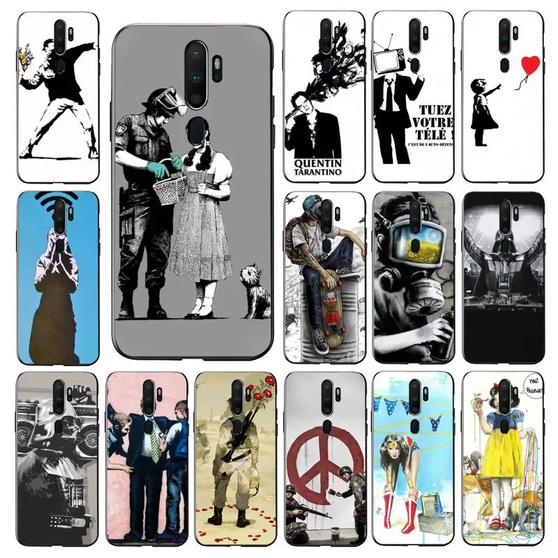 

MaiYaCa Banksy Graffiti Phone Case for Vivo Y91C Y11 17 19 17 67 81 Oppo A9 2020 Realme c3