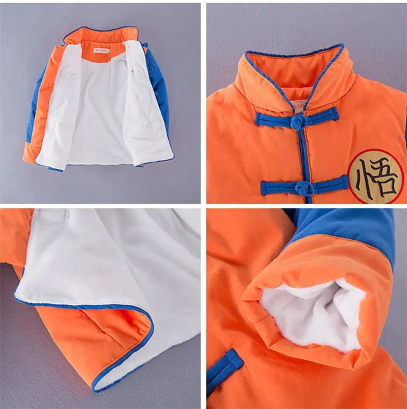 MPANDA Dragon Ball/зимняя одежда для малышей детская зимняя одежда из плотного флиса для мальчиков, Goku хлопковая куртка детская утепленная куртка для мальчиков