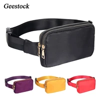 geestock womens belt bags dual zipper waist pack fashion fanny pack crossbody bag waterproof phone bag case for shopping bag