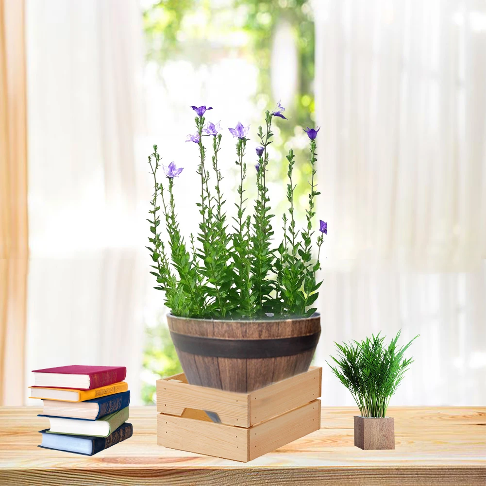 Креативные пластиковые большие зеленые цветочные горшки имитация дерева каучук