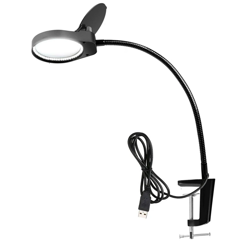 

8X15X LED Magnifying Lamp Metal Clamp Swing Arm Desk Lamp Stepless Dimming,Magnifier LED lamp 3X10X,100mm Diameter Lens