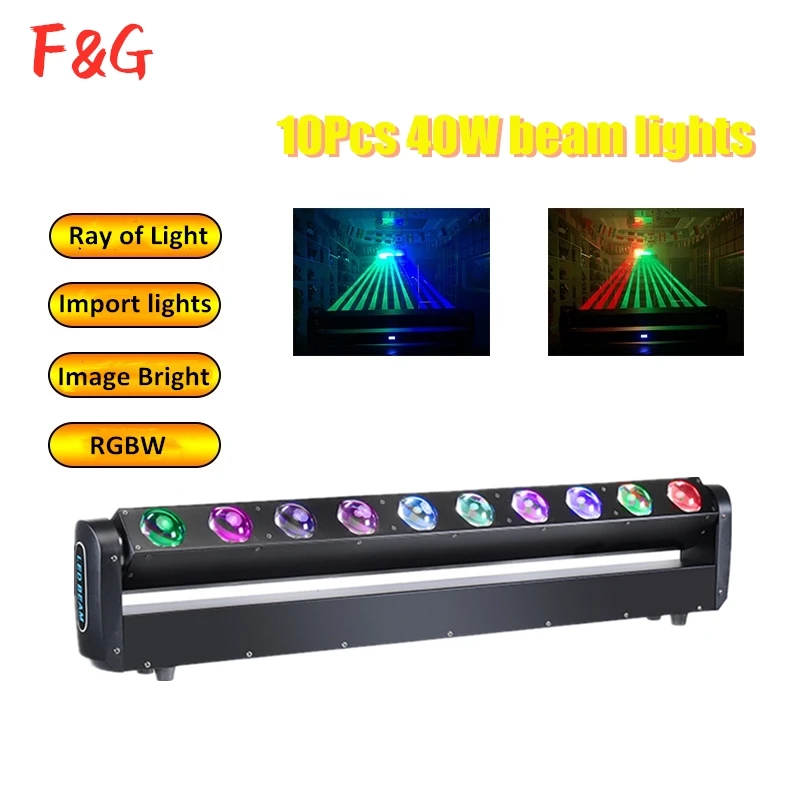 

10x40W RGBW 4IN1LED Single Control Moving Head Scan Light DMX512 DJ Projector Lights For Bar Party KTV Christmas Effect Lamp