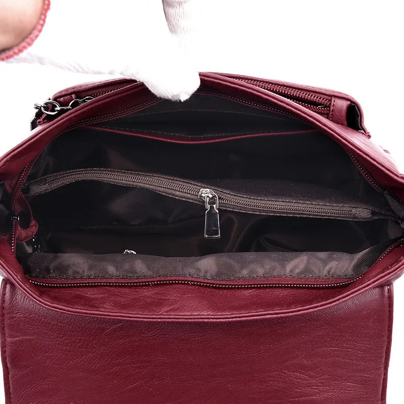 Женская кожаная сумка через плечо модная повседневная мессенджер с маленьким