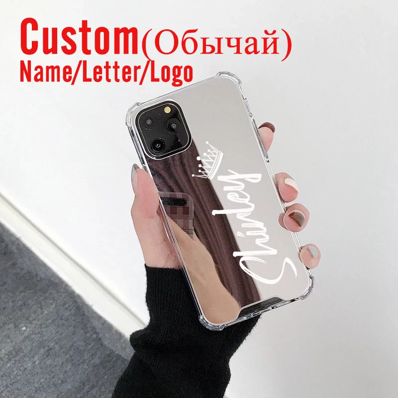 Роскошный чехол для iphone XS XR 13 12 11 Pro MAX с зеркалом макияжа из ТПУ ударопрочный 7 8 plus