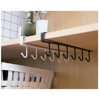kitchen hook rack cabinet hanging seamless nail free iron hanging scarf wardrobe receiving rack partition finishing rack