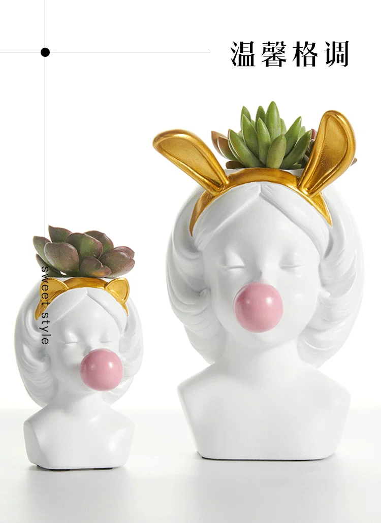 Полимерная ваза в скандинавском стиле для милых девушек декоративная smal