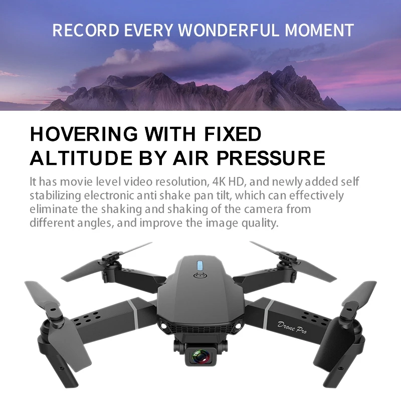 Квадрокоптер E88 RC 4K HD камера визуальное позиционирование WiFi FPV четыре оси