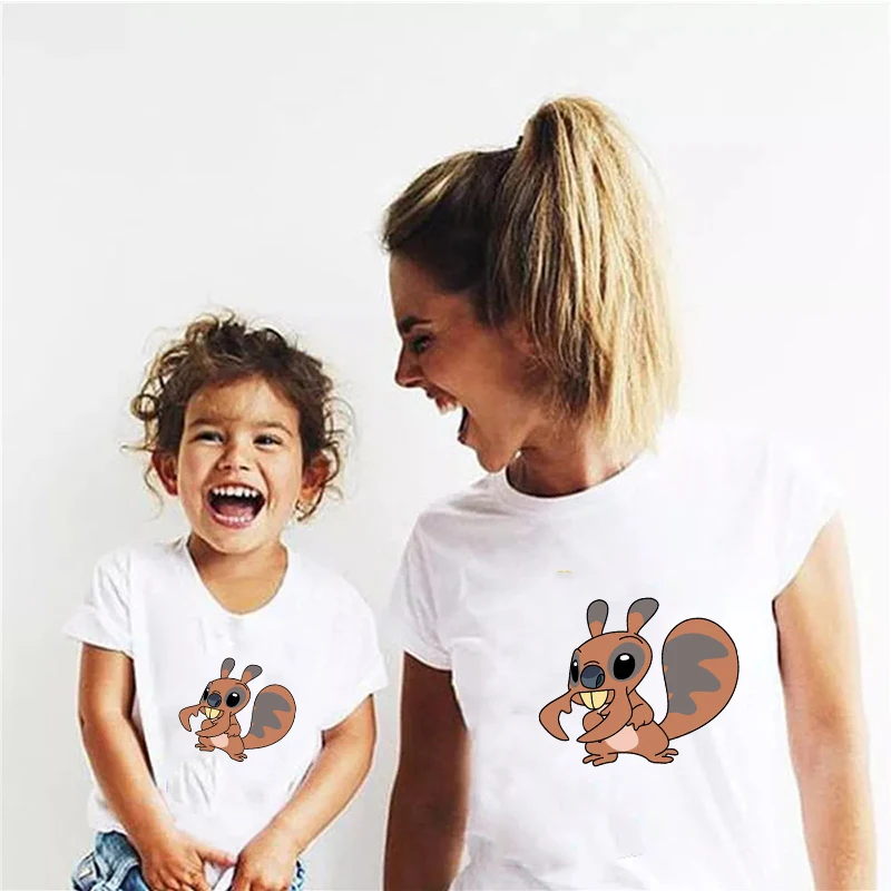 

Summer Comfortable and Cool Short-sleeved Fashion Family Parent-child Outfit Kawaii Disney Anime Print Children's T-shirt