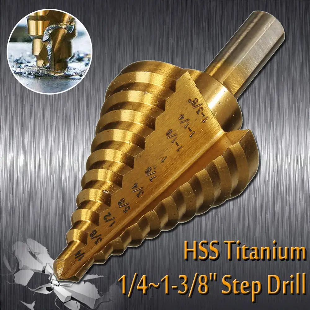 ROLKETU 1/4 ' но не более чем на 1-3/8 Титан 10 ступенчатые сверла HSS Кобальт инструмент