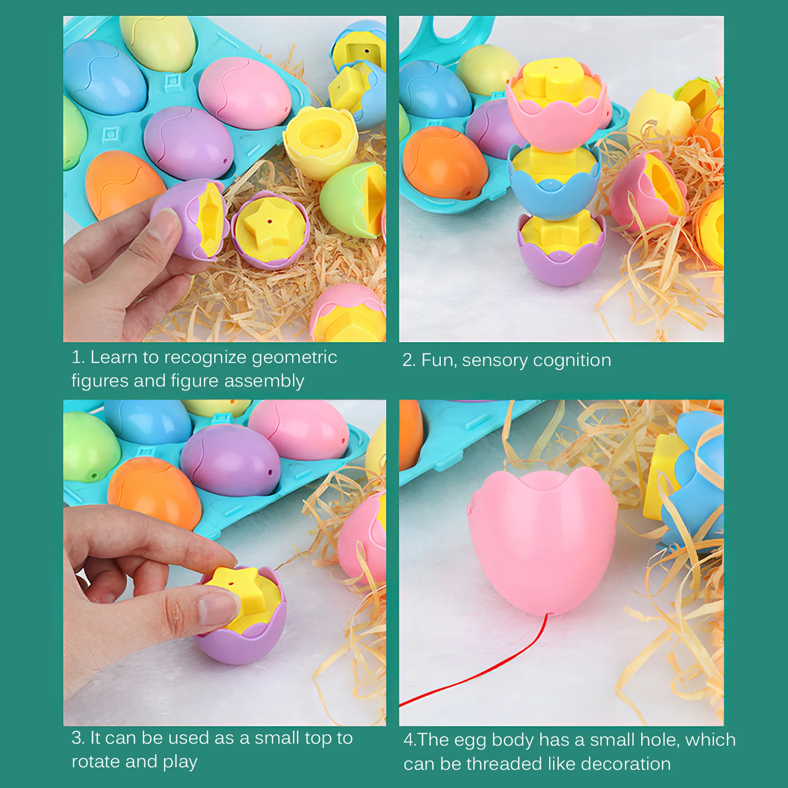 

6pcs Hatching Egg Hen Poultry Hatch Breeding Simulation Fake Plastic Artificial Eggs DIY Painting Easter Egg Educational Toy