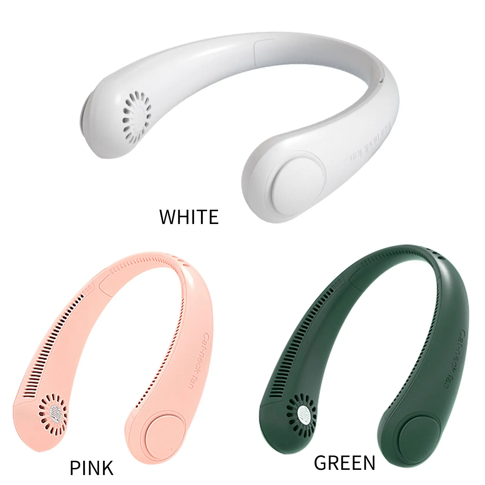 

Summer Air Cooling Neck Fan 3 Speed Adjustable Leafless Hanging Neck Fan Bladeless Ventilator USB Rechargeable Fans Air Cooler