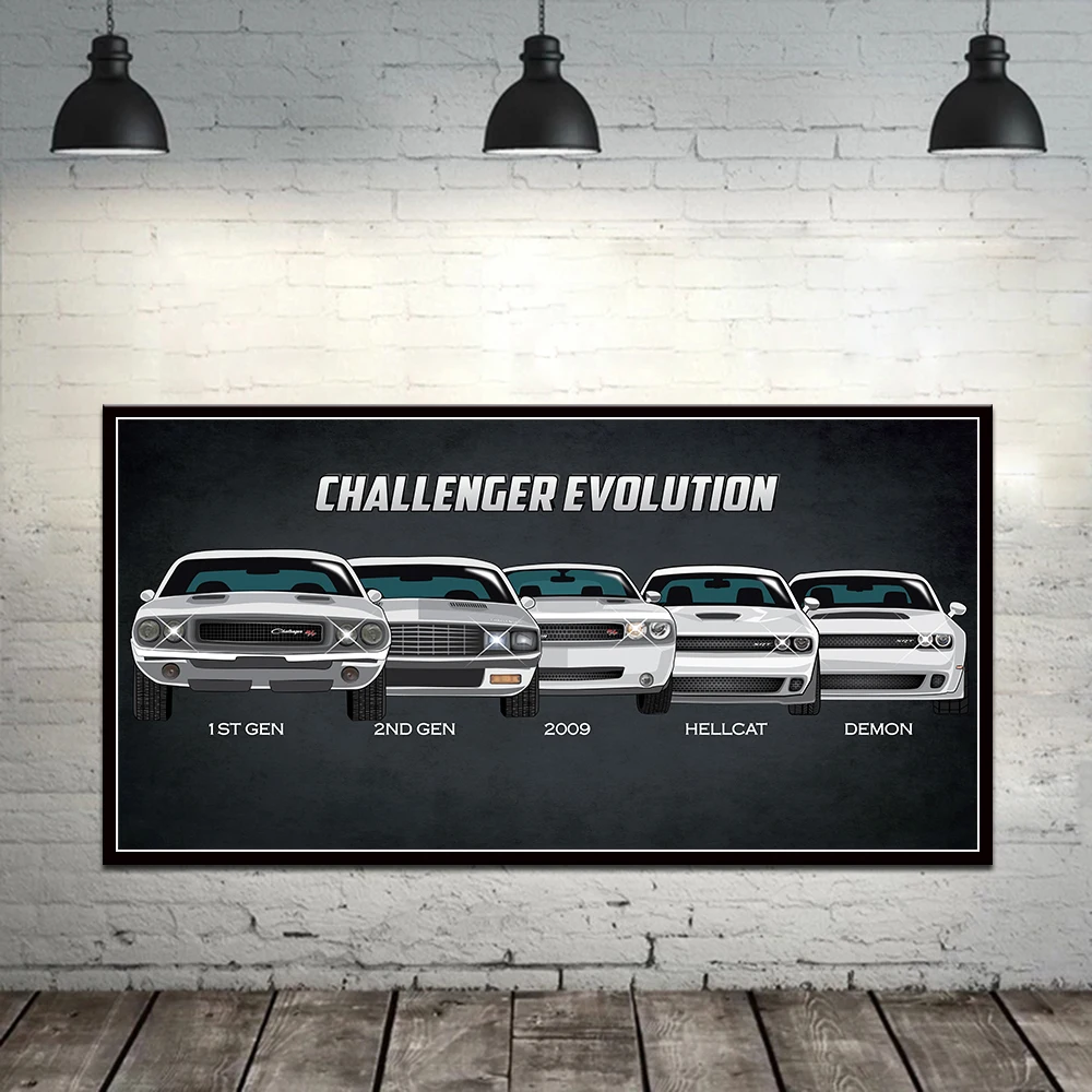 Современный домашний гигантский постер ретро классический автомобиль challenger