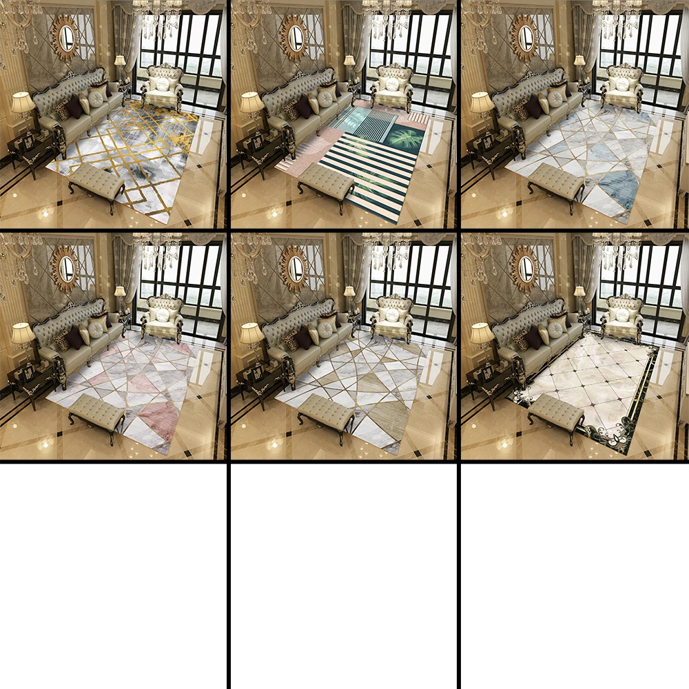 

Nordic Sofa Carpet Area Rugs Flannel Anti Slip Bedroom Rugs and Carpets Geometric Kids Carpet for Living Room Modern