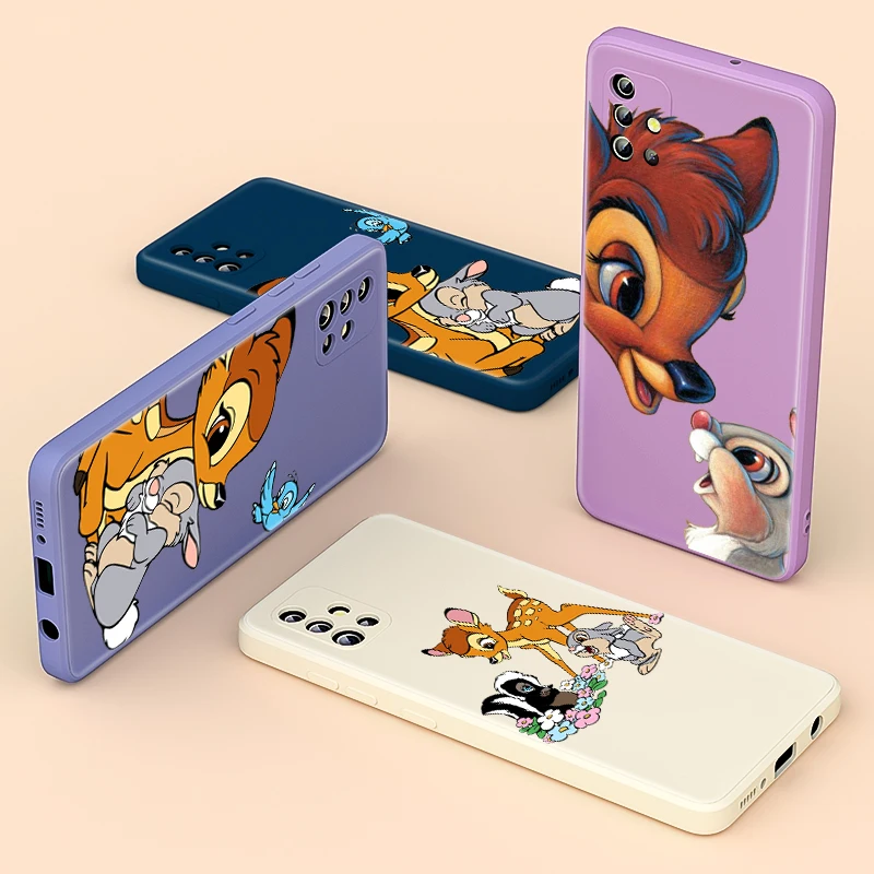 

Cute Bambi Thumper Liquid Silicone Soft Cover For Samsung Galaxy Note 20 10 M32 S21 S20 S10 Fe Ultra Plus Lite Phone Case