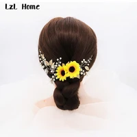 lzl home bridal headdress lady hairband sunflower bridal hairband handmade rhinestone beautiful girl headdress