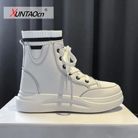 2021 womens shoes fashion high top platform boots leather high wedge ankle boots women punk style high heels women shoes