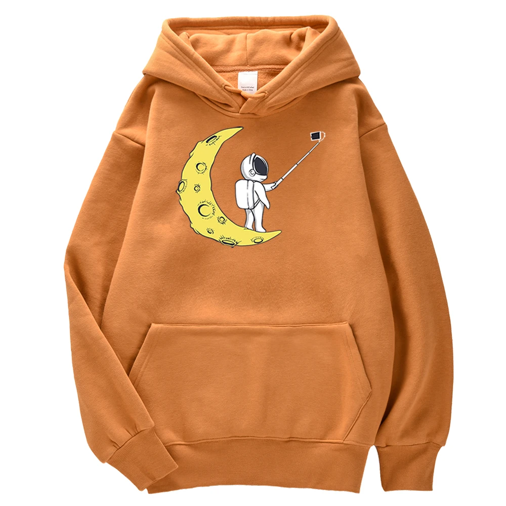 

Astronaut Moon Printing Hoodies 2020 Casual Mens Sweatshirts Hip Hop Streets Hooded Cool Funny Fashion Streetwear For Male