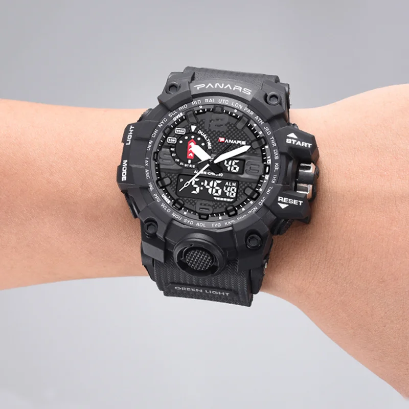 Men Military Watch 50m Waterproof Wristwatch LED Quartz Clock Sport Watch Male relogios masculino Sport S Shock Watch Men