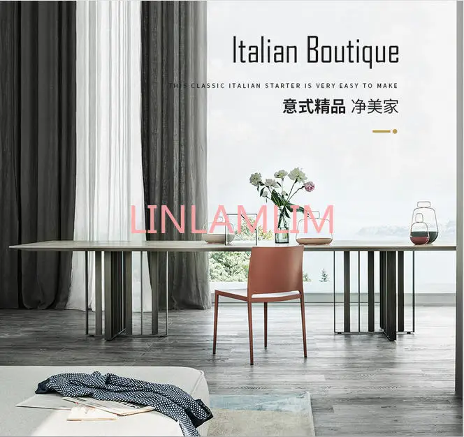 Дизайнерский уникальный набор мраморной столовой из нержавеющей стали с