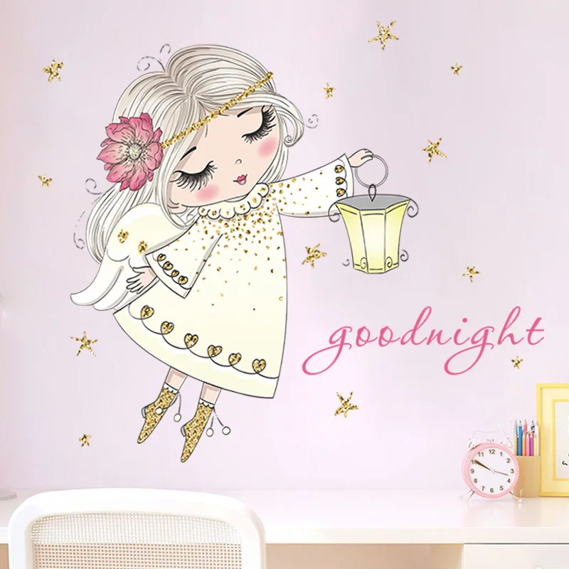 Милый Декор для комнаты девочки наклейка на стену милый кролик девочек детской