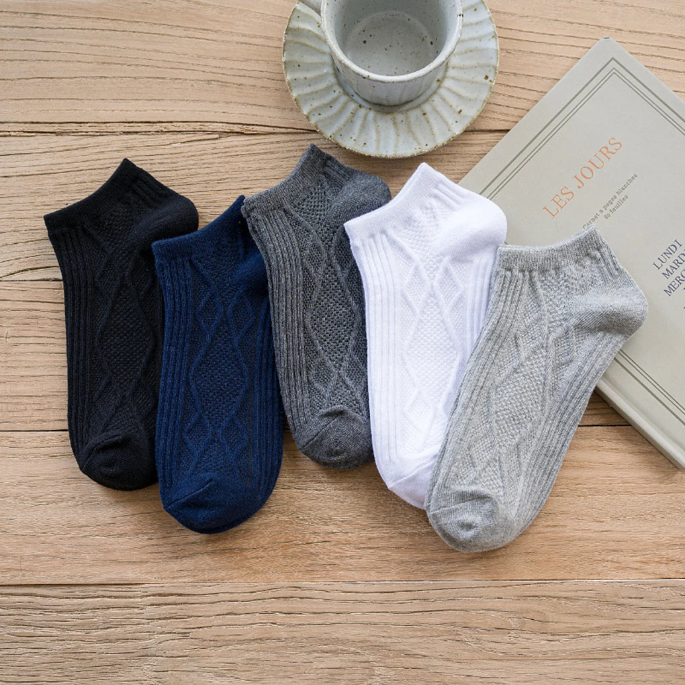 

10Pair High Quality Men's Socks Ankle Socks Breathable Cotton Sports Socks Mesh Casual Athletic Thin Cut Short Sokken Size 38-48