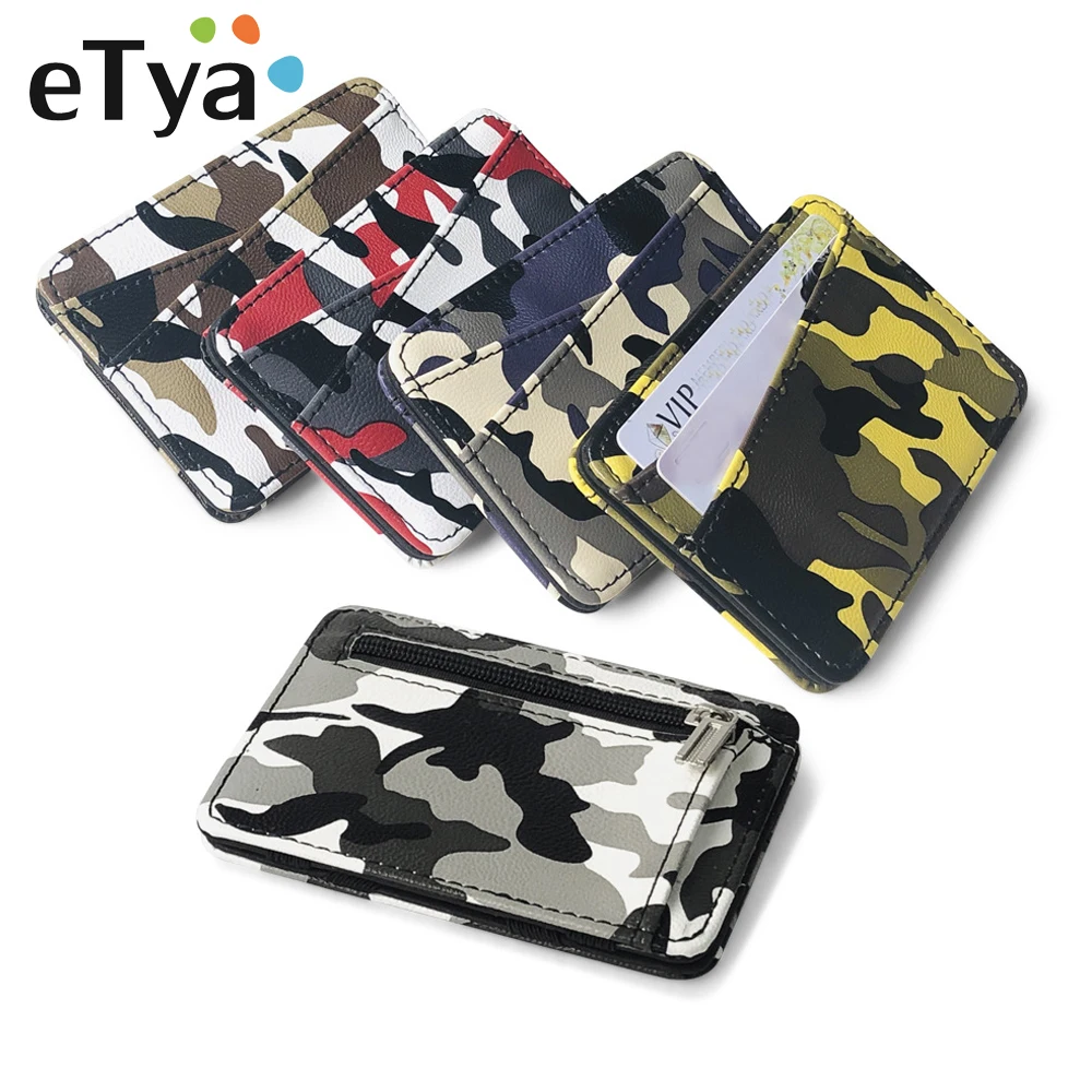 Тонкий кожаный кошелек eTya держатель для кредитных карт и удостоверения личности