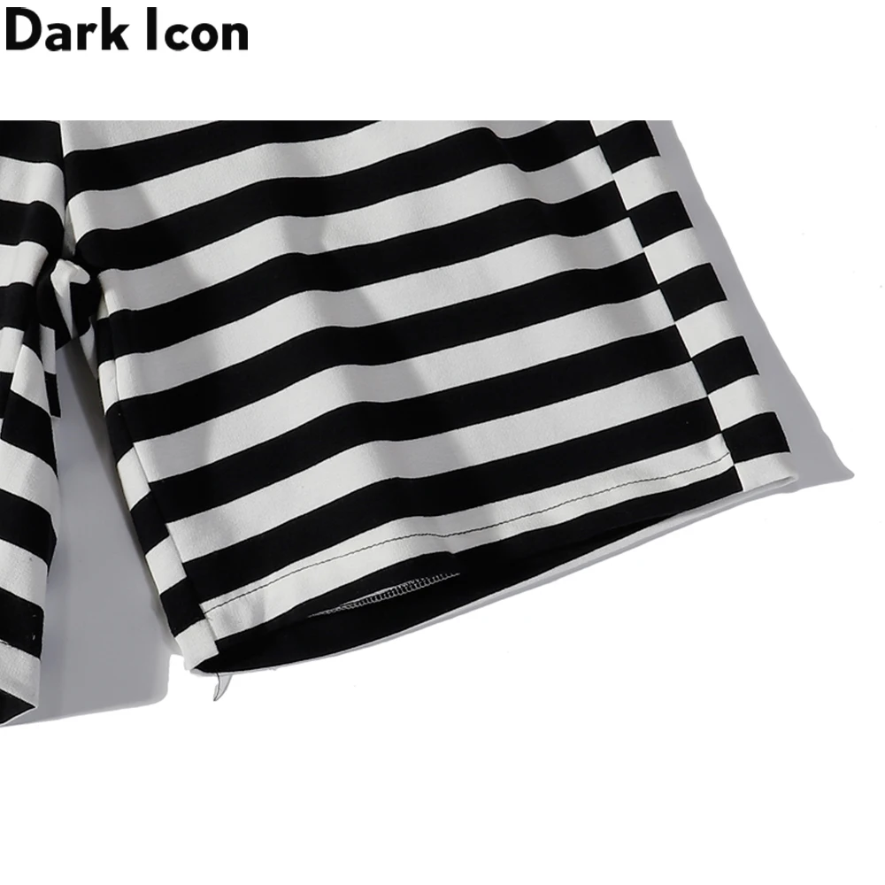 

Dark Icon Striped Casual Shorts Men Elastic Waist Summer Men's Shorts