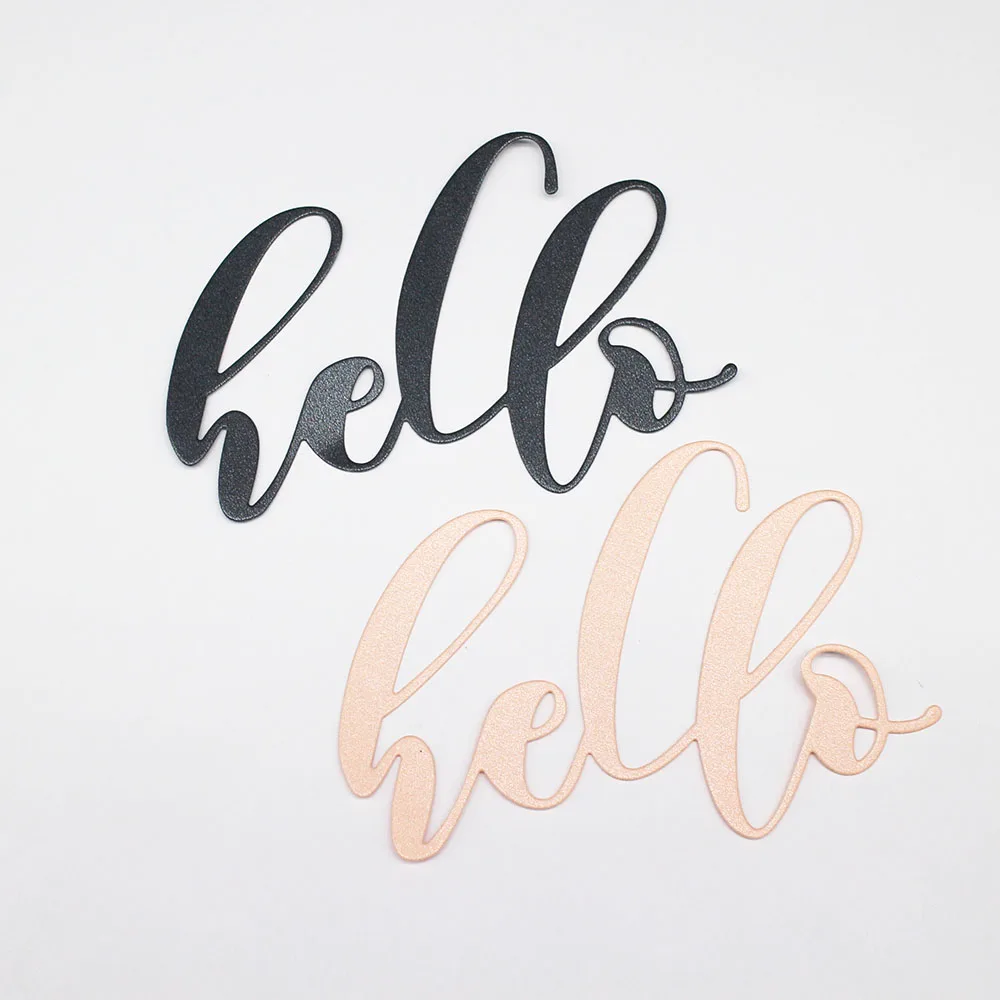 

Hello English Letters Carbon Steel Material Metal Cutting Dies DIY Scrapbook Children Birthday Card Photo Album Paper Crafts