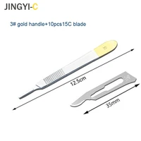 stainless steel surgical gold handle knife handle blade engraving knife exquisite medical surgical scalpel instrument