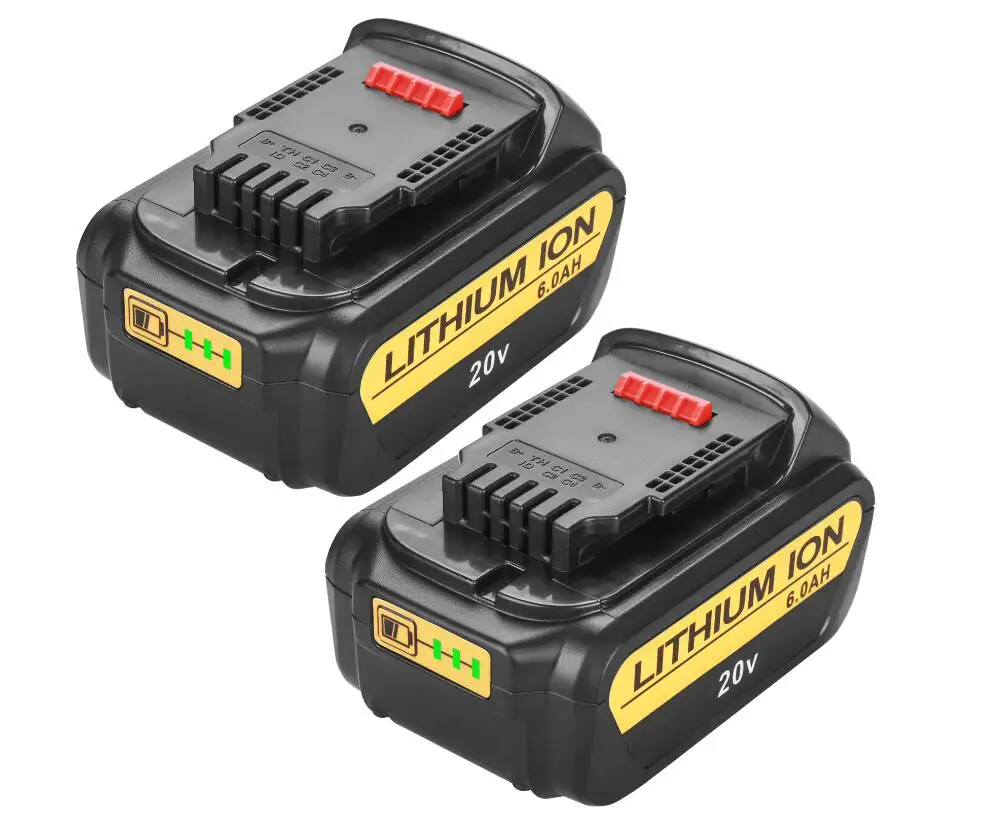 2 Pcs Battery Для DeWalt 6000 мАч запасные аккумуляторы для электроинструментов DCB200 DCB181 DCB182 DCB204-2 литий-ионная аккумуляторная батарея или зарядное устройство - Цвет: 2 Pcs Battery